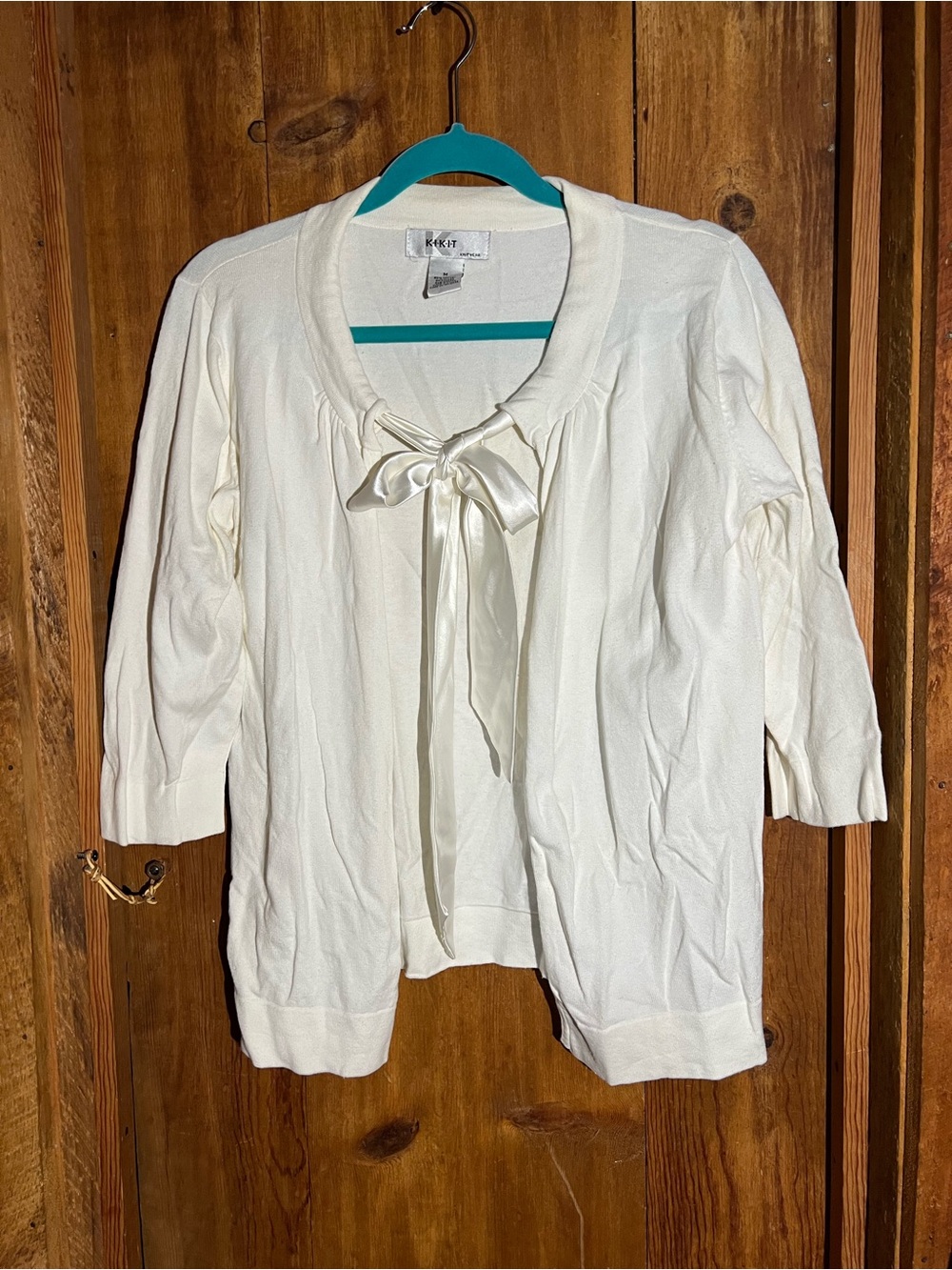 Kikit Satin Tie-Neck Cardigan